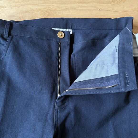 DONCASTER SIGNATURE PANTS NWT COTTON BLD 5 POCKET RELAXED CASUAL OFFICE NAVY 12 - Picture 7 of 11
